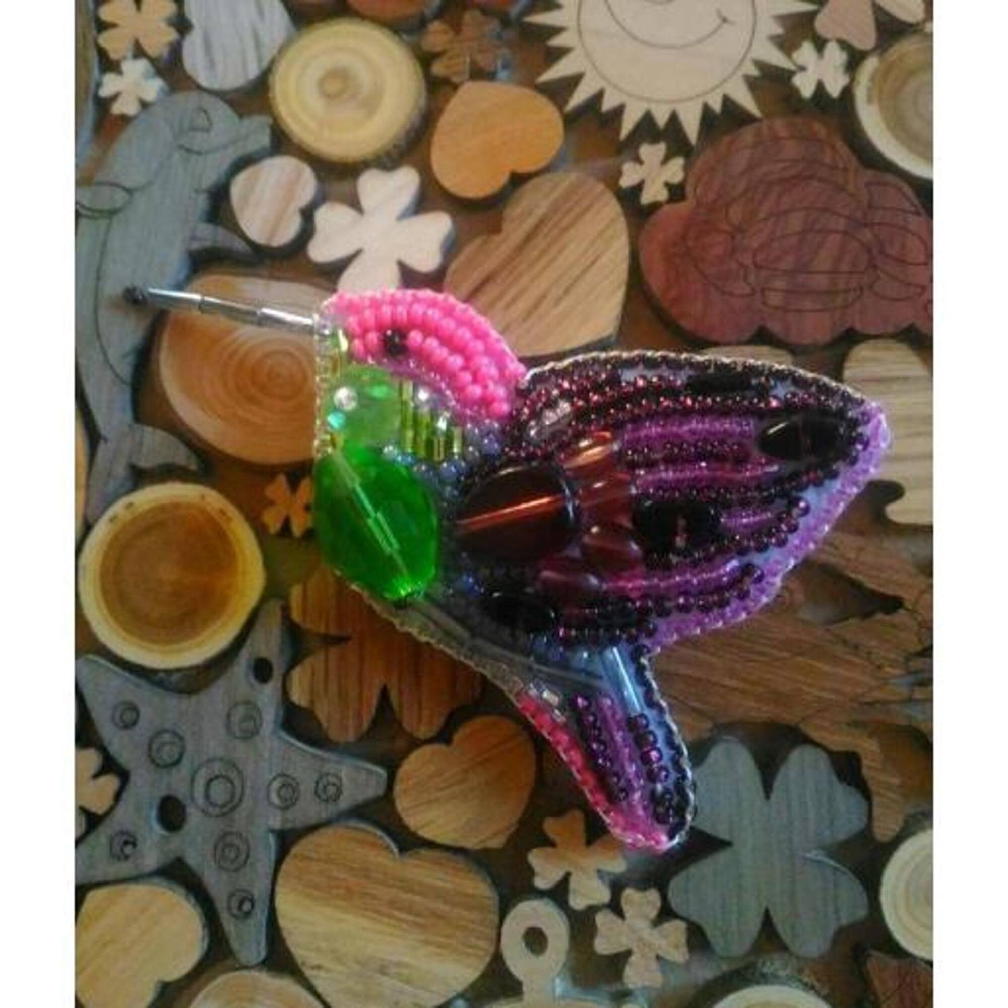 Crystal Art Beadwork Kit For Creating Brooch Fly Bird